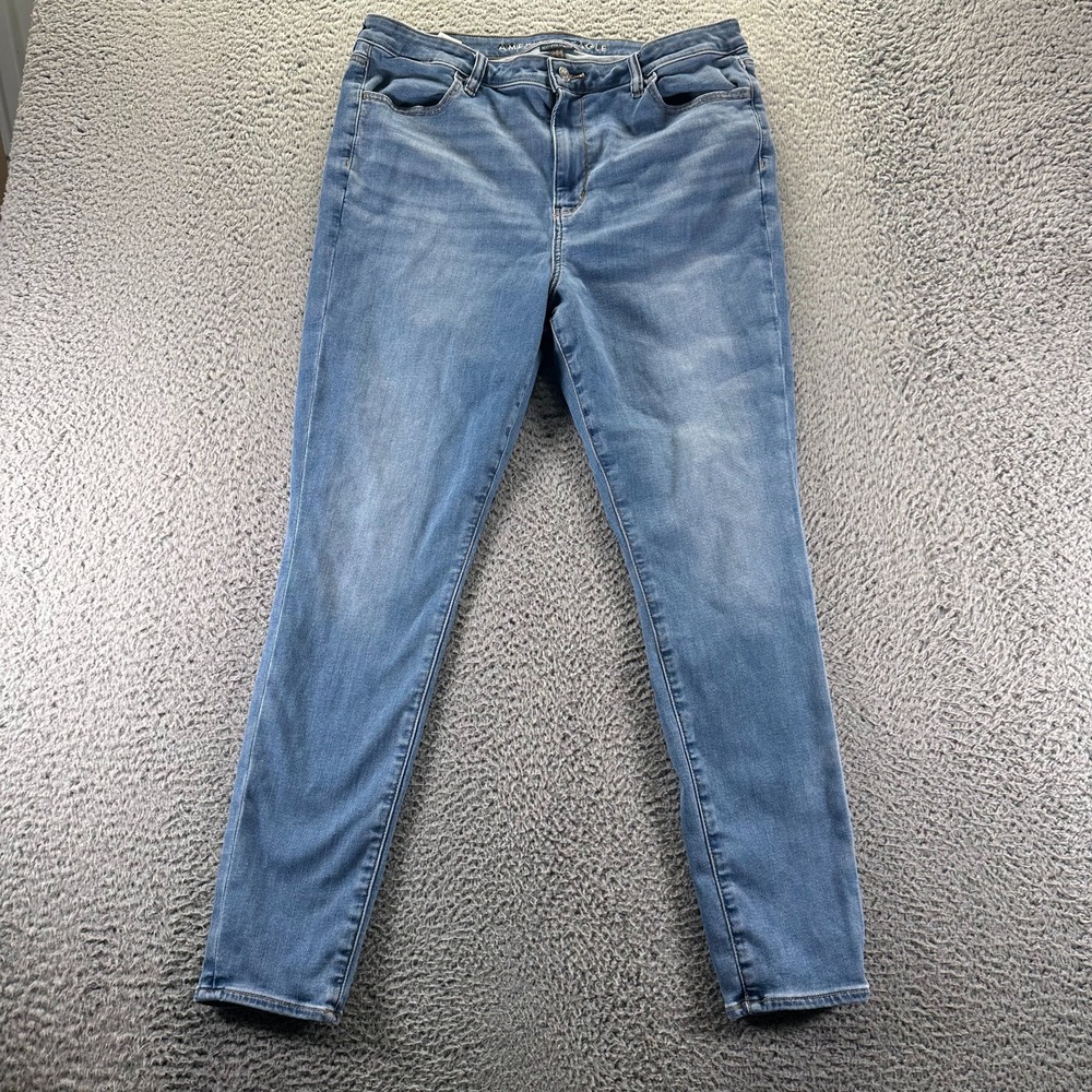 American Eagle Outfitters Jeans Womens 16 Blue Cotton Denim Jegging High Rise